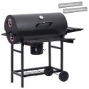 VidaXL Grill beczkowy na kółkach z półkami 3 szt. 115 x 85 x 95 cm