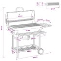 VidaXL Grill beczkowy na kółkach z półkami 3 szt. 115 x 85 x 95 cm