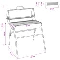 VidaXL Grill beczkowy z 2 rusztami do gotowania 3 szt. 80 x 73 x 90 cm