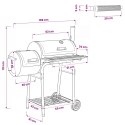 VidaXL Grill na świeżym powietrzu 103 x 60 x 113 cm Stal Czarny