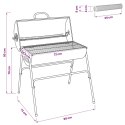 VidaXL Grill na świeżym powietrzu 3 szt. 80 x 73 x 90 cm Metal Czarny