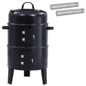 VidaXL Grill na świeżym powietrzu Ø 40 x 80 cm Stal Czarny