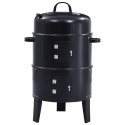 VidaXL Grill na świeżym powietrzu Ø 40 x 80 cm Stal Czarny