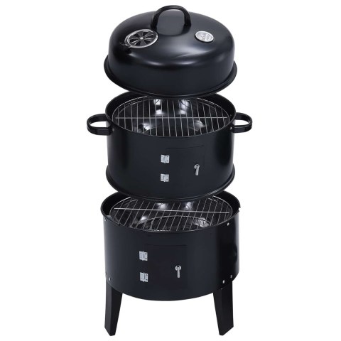 VidaXL Grill na świeżym powietrzu Ø 40 x 80 cm Stal Czarny