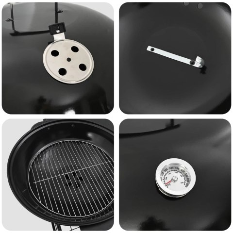 VidaXL Grill węglowy z rurkami do wędzenia 91 x 71 x 107 cm Stal