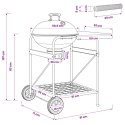 VidaXL Grill węglowy z rurkami do wędzenia 91 x 71 x 107 cm Stal