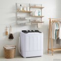 VidaXL Mini pralka z podwójnym bębnem 3,6 kg Czarny i Biały