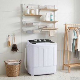 VidaXL Mini pralka z podwójnym bębnem 3,6 kg Czarny i Biały