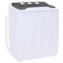 VidaXL Mini pralka z podwójnym bębnem 3,6 kg Czarny i Biały