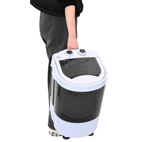 VidaXL Mini pralka z pojedynczą wanną 2,6 kg Czarny i Biały