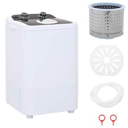 VidaXL Mini pralka z pojedynczą wanną 4,6 kg Czarny i Biały