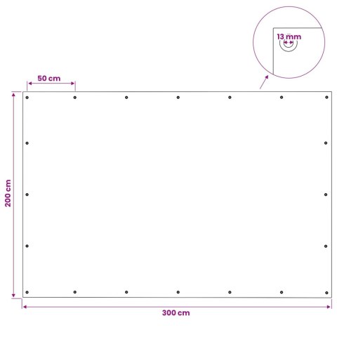 VidaXL Plandeka z oczkami zielony 2 x 3 m 140 gsm PE
