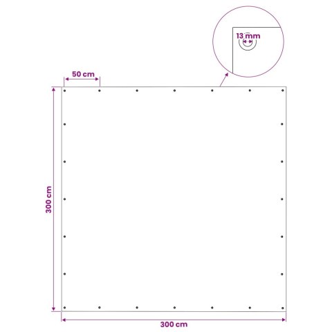 PLANDEKA OCHRONNA WODOODPORNA UV Z OCZKAMI ZIELONA 3X3M 140GSM PE