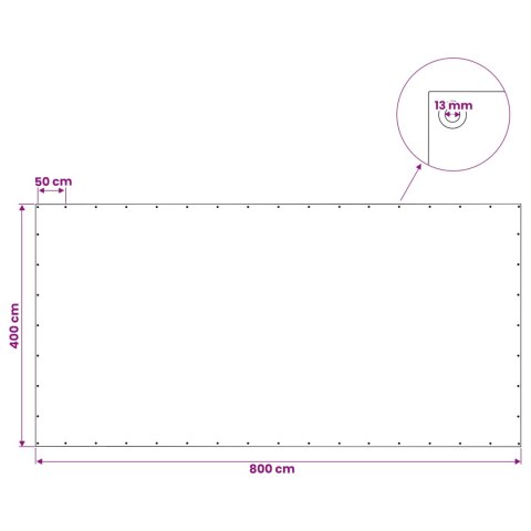PLANDEKA OCHRONNA WODOODPORNA UV Z OCZKAMI ZIELONA 4X8M 140GSM PE