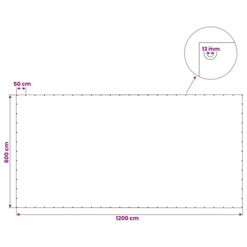 PLANDEKA OCHRONNA WODOODPORNA UV Z OCZKAMI ZIELONA 6X12M 140GSM PE