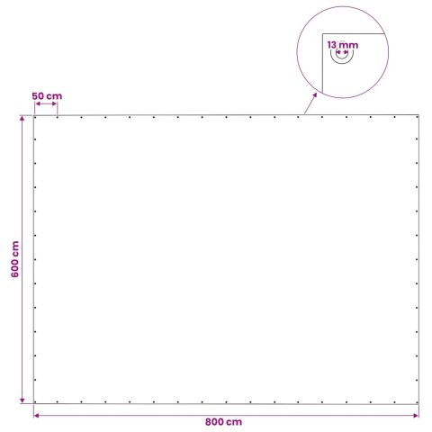 PLANDEKA OCHRONNA WODOODPORNA UV Z OCZKAMI ZIELONA 6X8M 140GSM PE