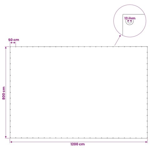 PLANDEKA OCHRONNA WODOODPORNA UV Z OCZKAMI ZIELONA 8X12M 140GSM PE