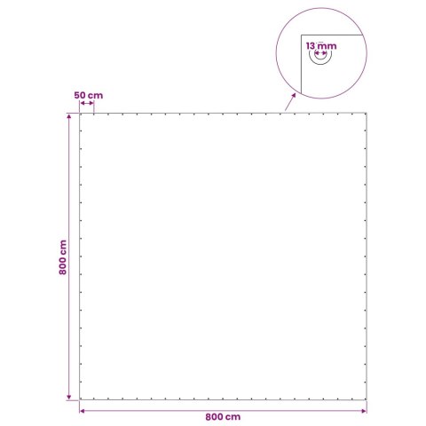 PLANDEKA OCHRONNA WODOODPORNA UV Z OCZKAMI ZIELONA 8X8M 140GSM PE