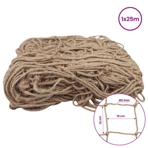 VidaXL Siatka wsparcia roślin z juty naturalny 1 x 25 m