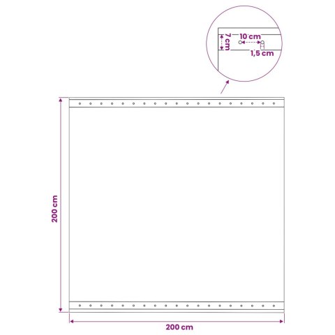 VidaXL Plandeka z oczkami zielony 2 x 2 m 260 gsm PE