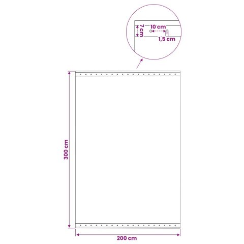 PLANDEKA OCHRONNA WODOODPORNA UV Z OCZKAMI ZIELONA 3X2M 260GSM PE