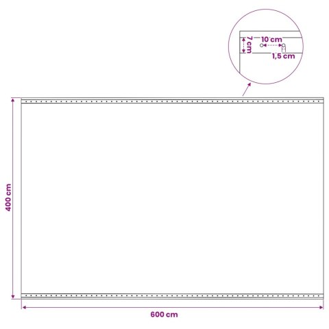 PLANDEKA OCHRONNA WODOODPORNA UV Z OCZKAMI ZIELONA 4X6M 260GSM PE