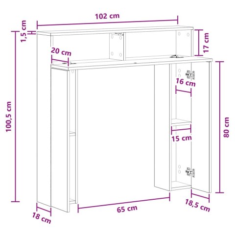OBUDOWA KOMINKA BETONOWY SZARY 102 X 18 X 100,5 CM