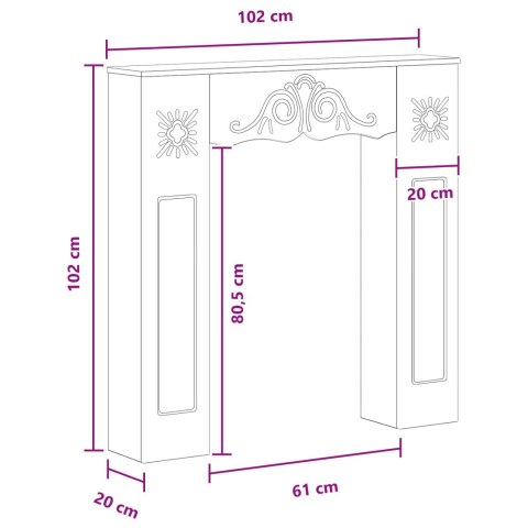 VidaXL Obudowa kominka Betonowy szary 102 x 20 x 102 cm