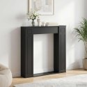 OBUDOWA KOMINKA CZARNY 100 X 20 X 100 CM DREWNO INŻYNIERYJNE