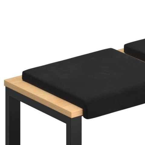 VidaXL Poduszka na ławkę 2 szt. Welur Czarny Głębokość 35 cm