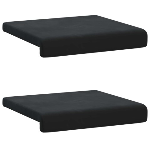 VidaXL Poduszka na ławkę 2 szt. Welur Czarny Głębokość 35 cm