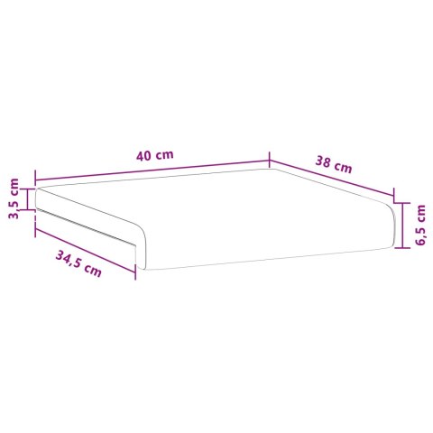 VidaXL Poduszka na ławkę 2 szt. Welur Czarny Głębokość 35 cm