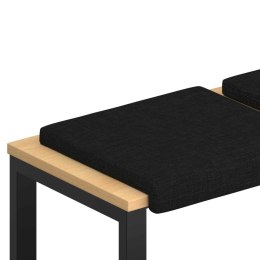VidaXL Poduszka na ławkę 4 szt. tkanina Czarny Głębokość 35 cm