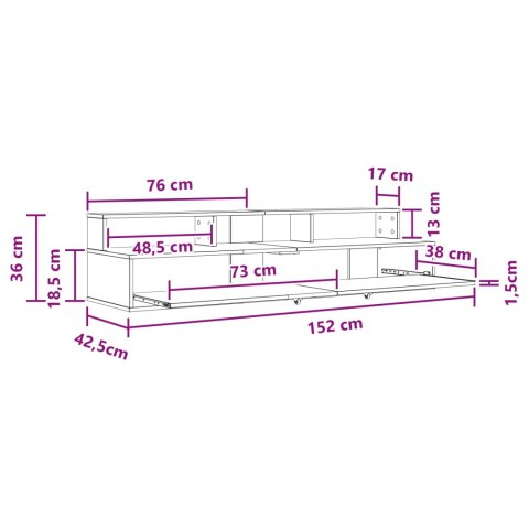 VidaXL Biurko studyjne Betonowy szary 152 x 42,5 x 36 cm