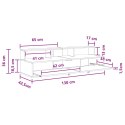 VidaXL Biurko studyjne Biały 130 x 42,5 x 36 cm Drewno inżynieryjne