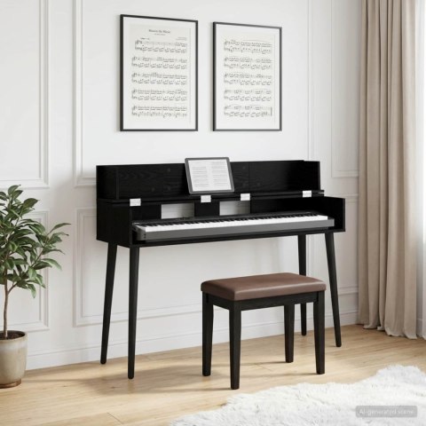 VidaXL Biurko studyjne Czarny dąb 130 x 40 x 19,5 cm