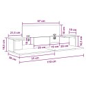 VidaXL Biurko studyjne Sonoma 110 x 36 x 19,5 cm Drewno inżynieryjne