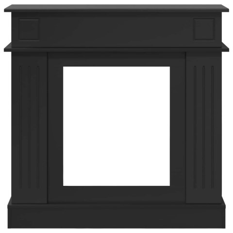 OBUDOWA KOMINKA CZARNY 102 X 26 X 100 CM DREWNO INŻYNIERYJNE