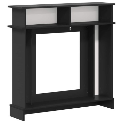 OBUDOWA KOMINKA CZARNY 102 X 26 X 100 CM DREWNO INŻYNIERYJNE