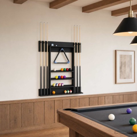 VidaXL Stojak na kij bilardowy Drewno inżynieryjne 93 x 12 x 103 cm