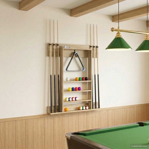 VidaXL Stojak na kij bilardowy Drewno inżynieryjne 93 x 12 x 103 cm