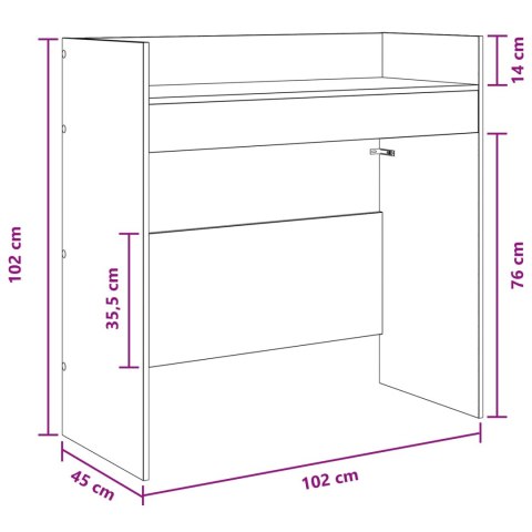 VidaXL Stół DJ-ski Czarny dąb 102 x 45 x 102 cm Drewno inżynieryjne