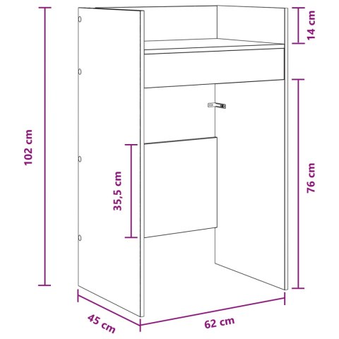 VidaXL Stół DJ-ski dąb Sonoma 62 x 45 x 102 cm Drewno inżynieryjne