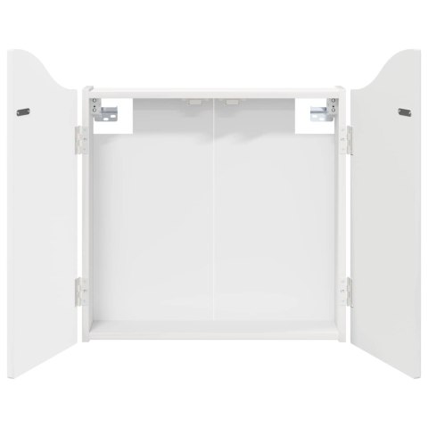 VidaXL Szafka na tarczę do rzutków Biały wysoki połysk 56 x 12 x 63 cm