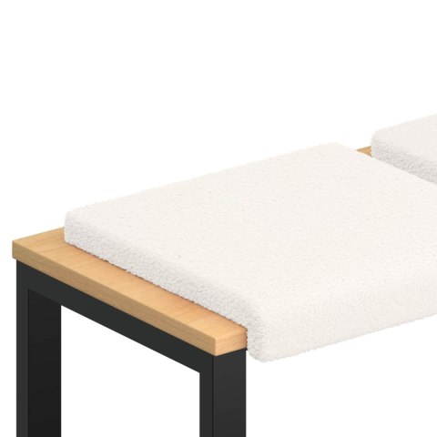 VidaXL Poduszka na ławkę 2 szt. Tkanina sherpa kremowy Głębokość 35 cm