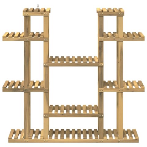 VidaXL Stojak na rośliny Biały 123 x 25 x 114,5 cm Lite Drewno Akacji