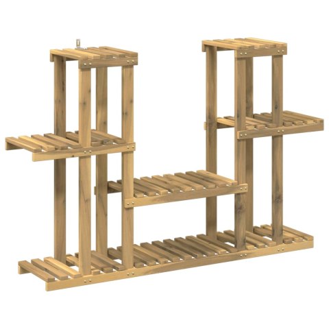 VidaXL Stojak na rośliny Biały 123 x 25 x 78,5 cm Lite Drewno Akacji