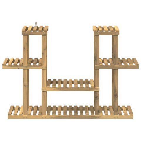 VidaXL Stojak na rośliny Biały 123 x 25 x 78,5 cm Lite Drewno Akacji