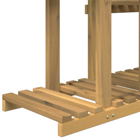 VidaXL Stojak na rośliny Biały 123 x 25 x 78,5 cm Lite Drewno Akacji