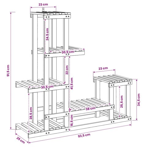 VidaXL Stojak na rośliny Biały 93,5 x 25 x 91,5 cm Lite Drewno Akacji